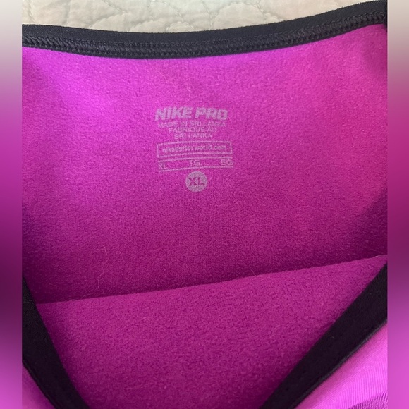 Girls Nike Pro Fleece Lined Compression Activewear Shirt in Purple Size XL - Picture 7 of 8